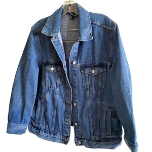 Divided by H&M Denim Jean Jacket with Handpainted Design Size 10